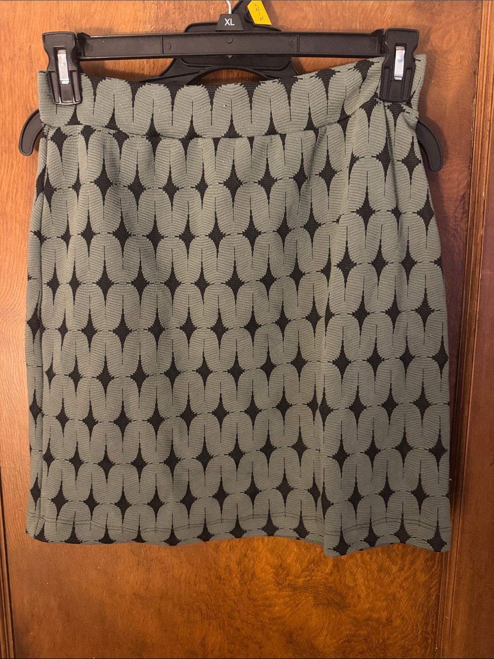 Renee C Olive Green and Black Skirt